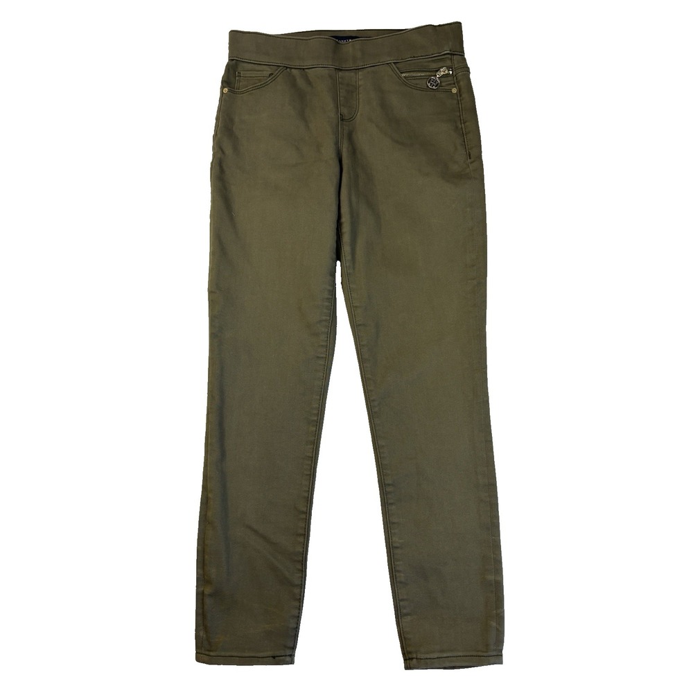 Tommy Hilfiger Women's 2 Green Pull On Gramercy Ankle Pants Preppy Essential